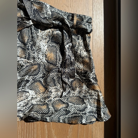Zara Black and Brown Snake Print Mini Skirt - Picture 6 of 9